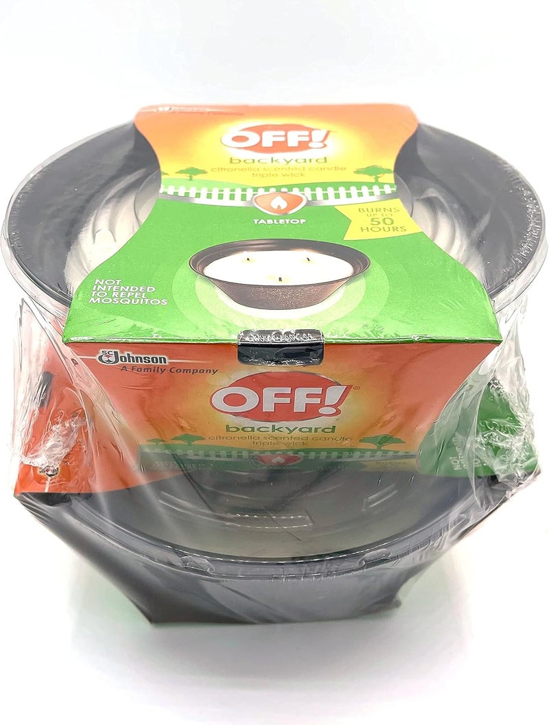OFF! 2 Pk Citronella 3 Wick Candles - Image 1